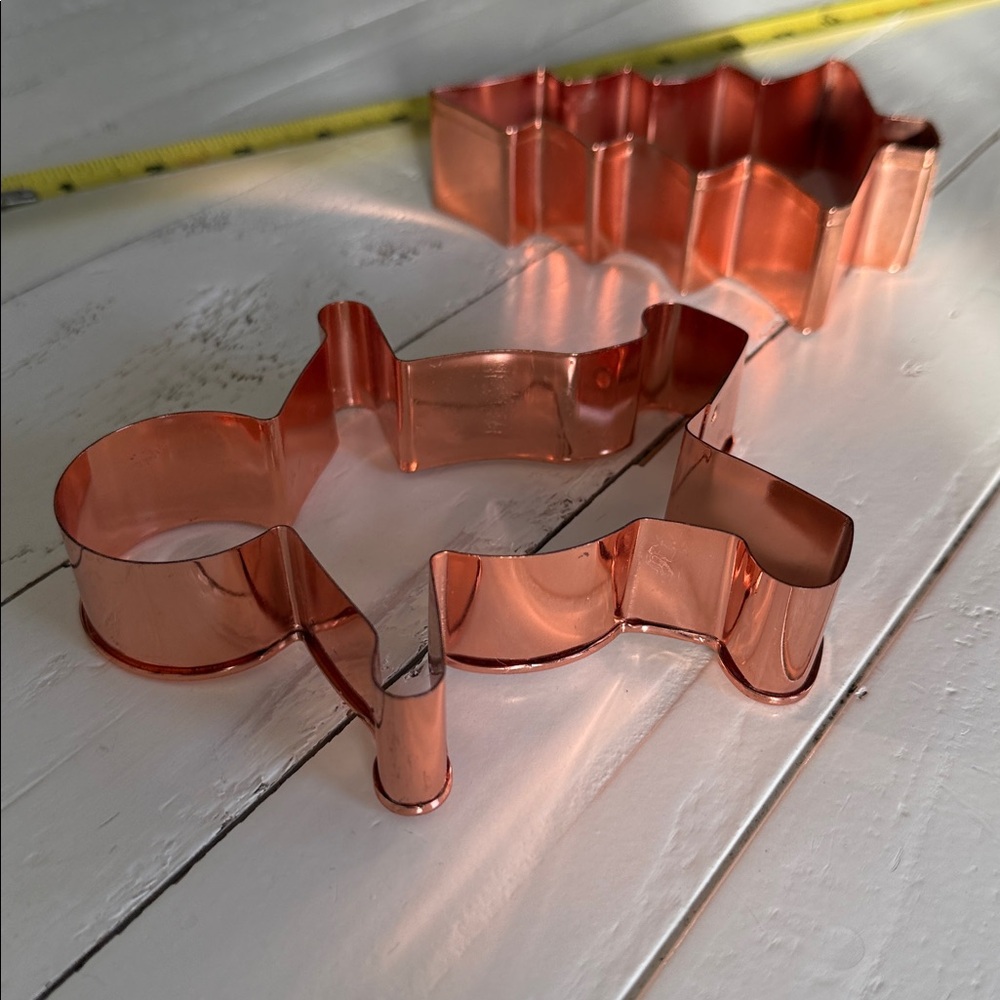 Copper gingerbread man and Christmas tree Cookie Cutters Set